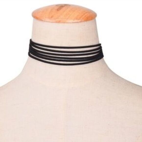 NWT Boho Suede Multilayer Adjustable Choker Sexy Necklace - Picture 3 of 4